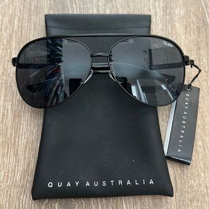 Quay Australia Black Aviator Sunglasses NWT